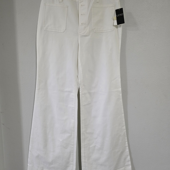 Lauren Ralph Lauren Cream Flare Leg Trousers - Picture 1 of 5